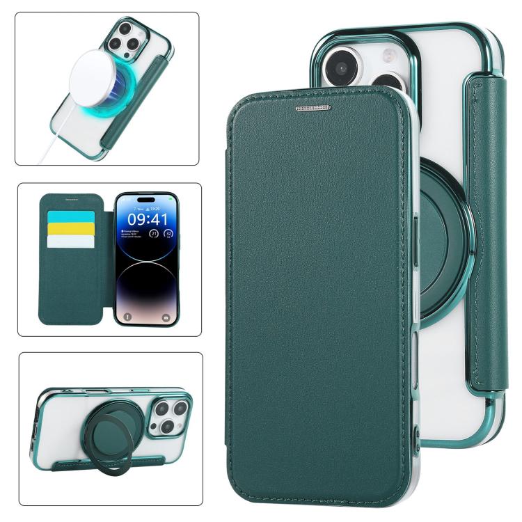Capa para Telemóvel em Pele Vegana com Revestimento Magnético e Suporte Rotativo Ultra-fino, Para iPhone 17e / 16e, Para iPhone 17 Pro Max, Para iPhone 17 Pro, Para iPhone 17, Para iPhone Air, Para iPhone 16 Pro Max