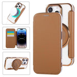 Capa para Telemóvel em Pele Vegana com Revestimento Magnético e Suporte Rotativo Ultra-fino, Para iPhone 17e / 16e, Para iPhone 17 Pro Max, Para iPhone 17 Pro, Para iPhone 17, Para iPhone Air, Para iPhone 16 Pro Max