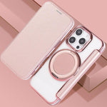 Capa para Telemóvel em Pele Vegana com Revestimento Magnético e Suporte Rotativo Ultra-fino, Para iPhone 16 Pro, Para iPhone 16 Plus, Para iPhone 16, Para iPhone 15 Pro Max, Para iPhone 15 Pro, Para iPhone 15 Plus / 14 Plus