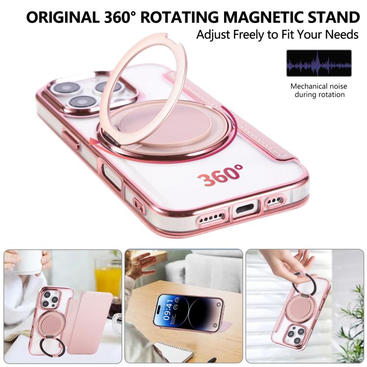 Capa para Telemóvel em Pele Vegana com Revestimento Magnético e Suporte Rotativo Ultra-fino, Para iPhone 16 Pro, Para iPhone 16 Plus, Para iPhone 16, Para iPhone 15 Pro Max, Para iPhone 15 Pro, Para iPhone 15 Plus / 14 Plus