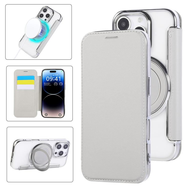 Capa para Telemóvel em Pele Vegana com Revestimento Magnético e Suporte Rotativo Ultra-fino, Para iPhone 16 Pro, Para iPhone 16 Plus, Para iPhone 16, Para iPhone 15 Pro Max, Para iPhone 15 Pro, Para iPhone 15 Plus / 14 Plus