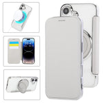 Capa para Telemóvel em Pele Vegana com Revestimento Magnético e Suporte Rotativo Ultra-fino, Para iPhone 16 Pro, Para iPhone 16 Plus, Para iPhone 16, Para iPhone 15 Pro Max, Para iPhone 15 Pro, Para iPhone 15 Plus / 14 Plus