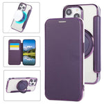 Capa para Telemóvel em Pele Vegana com Revestimento Magnético e Suporte Rotativo Ultra-fino, Para iPhone 16 Pro, Para iPhone 16 Plus, Para iPhone 16, Para iPhone 15 Pro Max, Para iPhone 15 Pro, Para iPhone 15 Plus / 14 Plus
