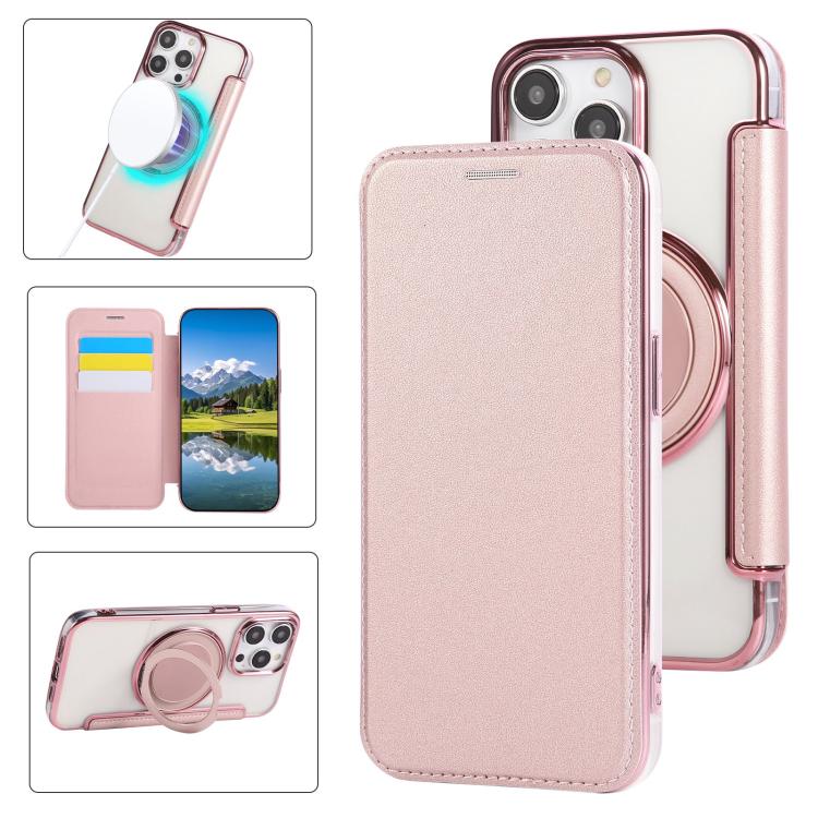 Capa para Telemóvel em Pele Vegana com Revestimento Magnético e Suporte Rotativo Ultra-fino, Para iPhone 16 Pro, Para iPhone 16 Plus, Para iPhone 16, Para iPhone 15 Pro Max, Para iPhone 15 Pro, Para iPhone 15 Plus / 14 Plus