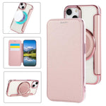 Capa para Telemóvel em Pele Vegana com Revestimento Magnético e Suporte Rotativo Ultra-fino, Para iPhone 16 Pro, Para iPhone 16 Plus, Para iPhone 16, Para iPhone 15 Pro Max, Para iPhone 15 Pro, Para iPhone 15 Plus / 14 Plus