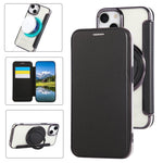 Capa para Telemóvel em Pele Vegana com Revestimento Magnético e Suporte Rotativo Ultra-fino, Para iPhone 16 Pro, Para iPhone 16 Plus, Para iPhone 16, Para iPhone 15 Pro Max, Para iPhone 15 Pro, Para iPhone 15 Plus / 14 Plus