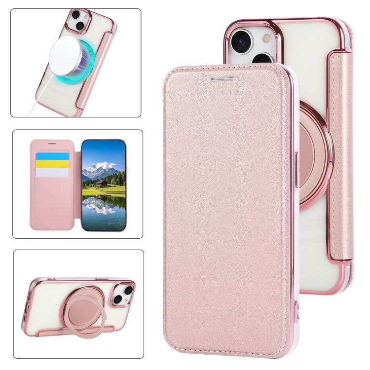 Capa de telefone em pele vegana ultrafina com suporte rotativo e revestimento magnético, para iPhone 15, para iPhone 14 / 13, para iPhone 14 Pro, para iPhone 14 Pro Max, para iPhone 13 Pro Max, para iPhone 13 Pro