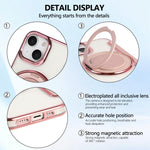 Capa de telefone em pele vegana ultrafina com suporte rotativo e revestimento magnético, para iPhone 15, para iPhone 14 / 13, para iPhone 14 Pro, para iPhone 14 Pro Max, para iPhone 13 Pro Max, para iPhone 13 Pro