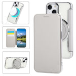 Capa de telefone em pele vegana ultrafina com suporte rotativo e revestimento magnético, para iPhone 15, para iPhone 14 / 13, para iPhone 14 Pro, para iPhone 14 Pro Max, para iPhone 13 Pro Max, para iPhone 13 Pro