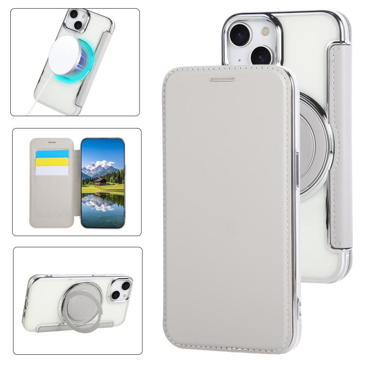 Capa de telefone em pele vegana ultrafina com suporte rotativo e revestimento magnético, para iPhone 15, para iPhone 14 / 13, para iPhone 14 Pro, para iPhone 14 Pro Max, para iPhone 13 Pro Max, para iPhone 13 Pro