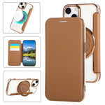 Capa de telefone em pele vegana ultrafina com suporte rotativo e revestimento magnético, para iPhone 15, para iPhone 14 / 13, para iPhone 14 Pro, para iPhone 14 Pro Max, para iPhone 13 Pro Max, para iPhone 13 Pro