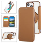 Capa de telefone em pele vegana ultrafina com suporte rotativo e revestimento magnético, para iPhone 15, para iPhone 14 / 13, para iPhone 14 Pro, para iPhone 14 Pro Max, para iPhone 13 Pro Max, para iPhone 13 Pro