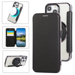 Capa de telefone em pele vegana ultrafina com suporte rotativo e revestimento magnético, para iPhone 15, para iPhone 14 / 13, para iPhone 14 Pro, para iPhone 14 Pro Max, para iPhone 13 Pro Max, para iPhone 13 Pro