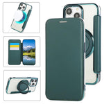 Capa de telefone em pele vegana ultrafina com suporte rotativo e revestimento magnético, para iPhone 15, para iPhone 14 / 13, para iPhone 14 Pro, para iPhone 14 Pro Max, para iPhone 13 Pro Max, para iPhone 13 Pro