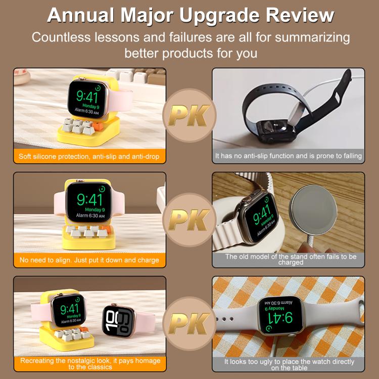 XDcase Para Apple Watch Suporte de Carregamento para Relógio Inteligente com Design de Máquina de Escrever