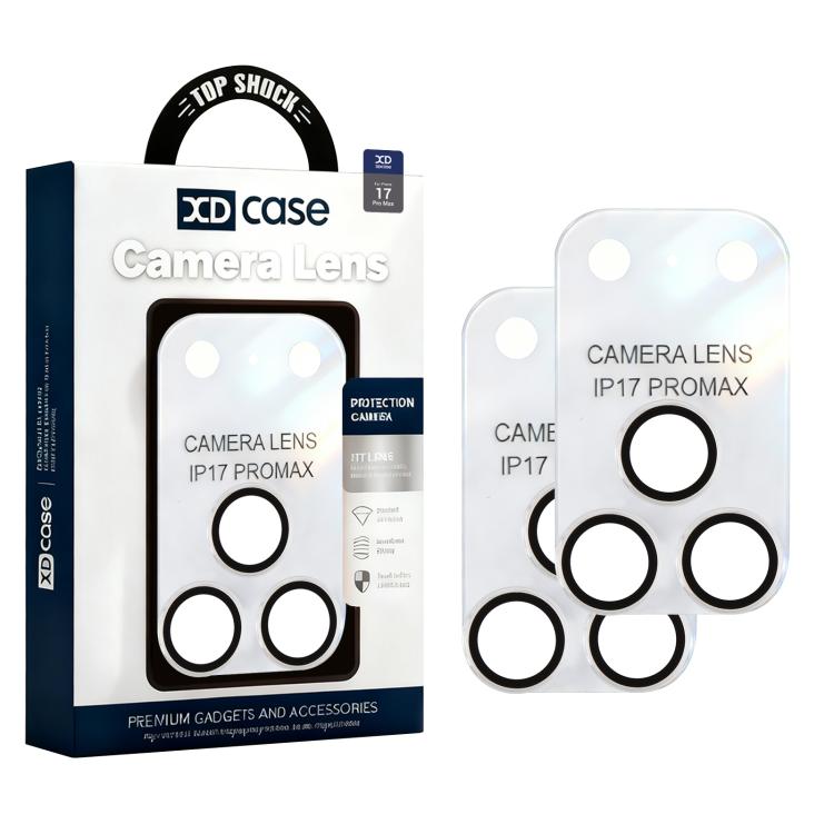 XDcase 2pcs Protetor Integrado Translúcido Fosco de Acrílico para Lente da Câmara, Para iPhone 17 Pro Max, Para iPhone 17 Pro