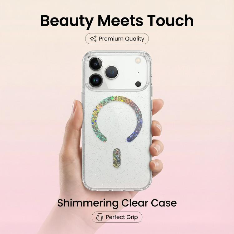 Capa para Telemóvel TPU Magnética com Brilhos, Para iPhone 17 Pro Max, Para iPhone 17 Pro