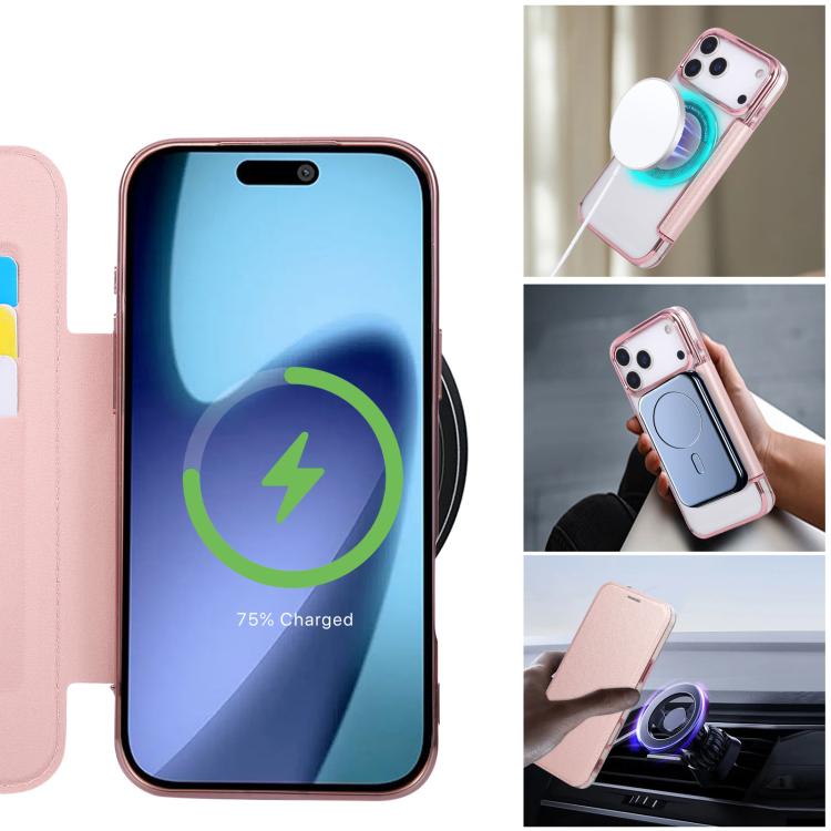 Capa para Telemóvel em Pele Vegana com Revestimento Magnético Ultra-fino, Para iPhone 17 Pro Max, Para iPhone 17 Pro, Para iPhone 17, Para iPhone Air, Para iPhone 16e, Para iPhone 16 Pro Max
