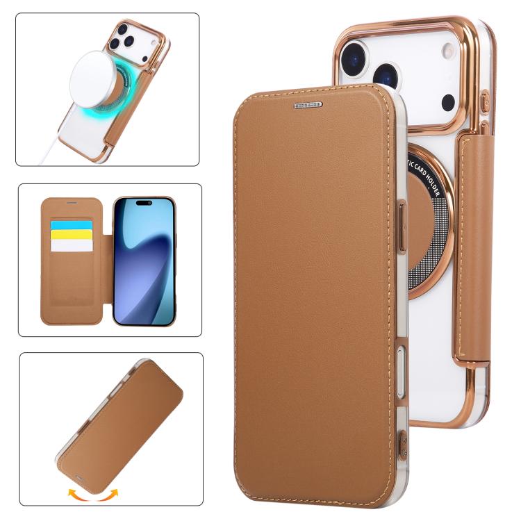 Capa para Telemóvel em Pele Vegana com Revestimento Magnético Ultra-fino, Para iPhone 17 Pro Max, Para iPhone 17 Pro, Para iPhone 17, Para iPhone Air, Para iPhone 16e, Para iPhone 16 Pro Max