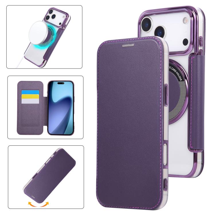 Capa para Telemóvel em Pele Vegana com Revestimento Magnético Ultra-fino, Para iPhone 17 Pro Max, Para iPhone 17 Pro, Para iPhone 17, Para iPhone Air, Para iPhone 16e, Para iPhone 16 Pro Max