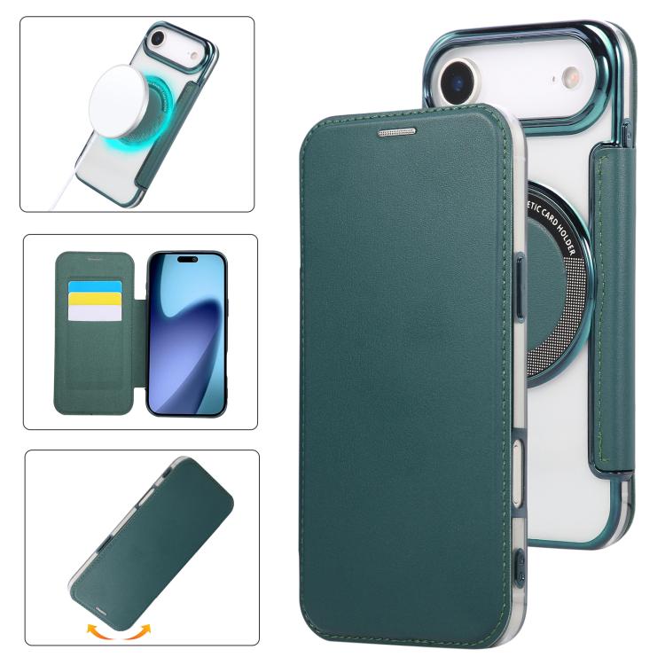 Capa para Telemóvel em Pele Vegana com Revestimento Magnético Ultra-fino, Para iPhone 17 Pro Max, Para iPhone 17 Pro, Para iPhone 17, Para iPhone Air, Para iPhone 16e, Para iPhone 16 Pro Max