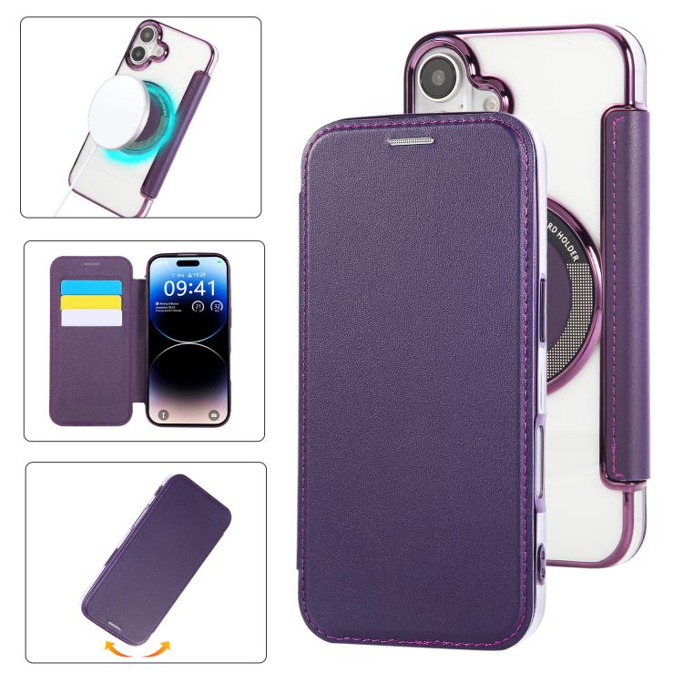 Capa para Telemóvel em Pele Vegana com Revestimento Magnético Ultra-fino, Para iPhone 17 Pro Max, Para iPhone 17 Pro, Para iPhone 17, Para iPhone Air, Para iPhone 16e, Para iPhone 16 Pro Max
