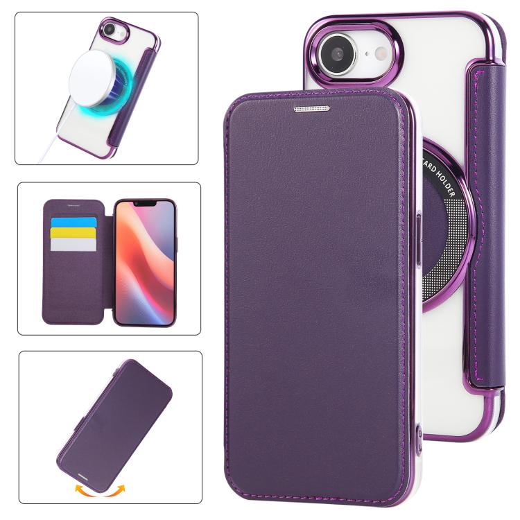 Capa para Telemóvel em Pele Vegana com Revestimento Magnético Ultra-fino, Para iPhone 17 Pro Max, Para iPhone 17 Pro, Para iPhone 17, Para iPhone Air, Para iPhone 16e, Para iPhone 16 Pro Max