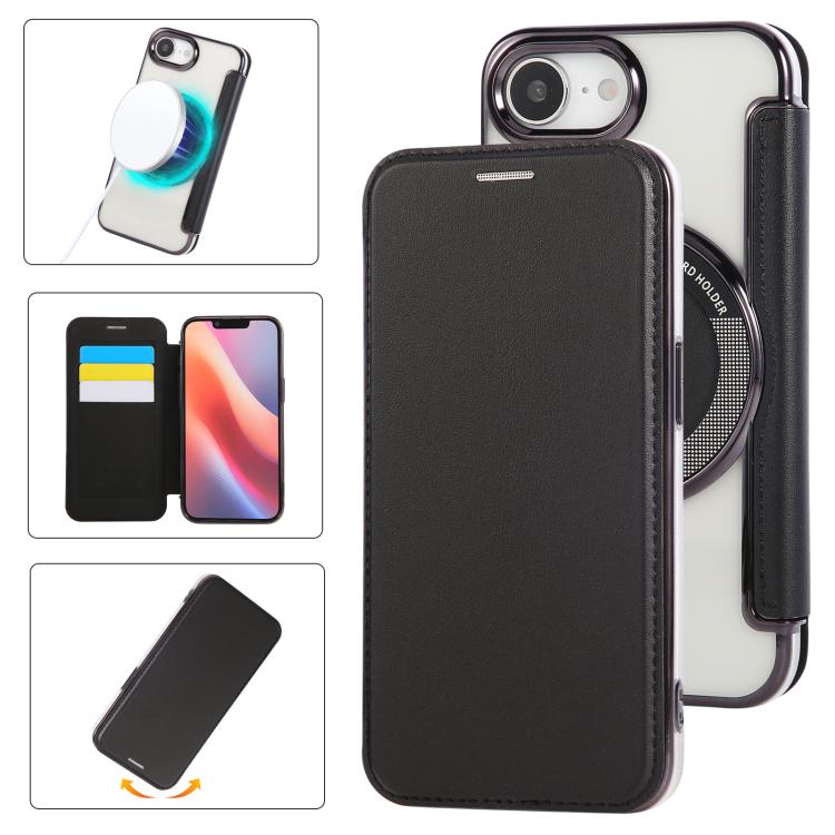 Capa para Telemóvel em Pele Vegana com Revestimento Magnético Ultra-fino, Para iPhone 17 Pro Max, Para iPhone 17 Pro, Para iPhone 17, Para iPhone Air, Para iPhone 16e, Para iPhone 16 Pro Max