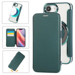 Capa para Telemóvel em Pele Vegana com Revestimento Magnético Ultra-fino, Para iPhone 17 Pro Max, Para iPhone 17 Pro, Para iPhone 17, Para iPhone Air, Para iPhone 16e, Para iPhone 16 Pro Max