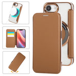 Capa para Telemóvel em Pele Vegana com Revestimento Magnético Ultra-fino, Para iPhone 17 Pro Max, Para iPhone 17 Pro, Para iPhone 17, Para iPhone Air, Para iPhone 16e, Para iPhone 16 Pro Max
