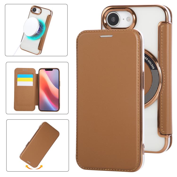 Capa para Telemóvel em Pele Vegana com Revestimento Magnético Ultra-fino, Para iPhone 17 Pro Max, Para iPhone 17 Pro, Para iPhone 17, Para iPhone Air, Para iPhone 16e, Para iPhone 16 Pro Max
