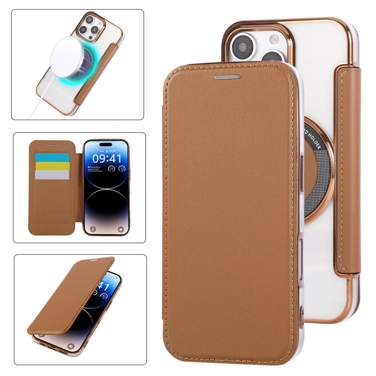 Capa para Telemóvel em Pele Vegana com Revestimento Magnético Ultra-fino, Para iPhone 17 Pro Max, Para iPhone 17 Pro, Para iPhone 17, Para iPhone Air, Para iPhone 16e, Para iPhone 16 Pro Max