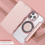 Capa para Telemóvel em Pele Vegana com Revestimento Magnético Ultra-fino, Para iPhone 16 Pro, Para iPhone 16 Plus, Para iPhone 16, Para iPhone 15 Pro Max, Para iPhone 15 Pro, Para iPhone 15 Plus / 14 Plus