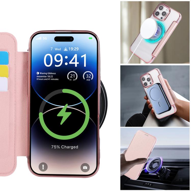 Capa para Telemóvel em Pele Vegana com Revestimento Magnético Ultra-fino, Para iPhone 16 Pro, Para iPhone 16 Plus, Para iPhone 16, Para iPhone 15 Pro Max, Para iPhone 15 Pro, Para iPhone 15 Plus / 14 Plus