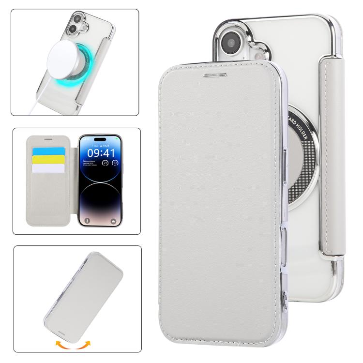Capa para Telemóvel em Pele Vegana com Revestimento Magnético Ultra-fino, Para iPhone 16 Pro, Para iPhone 16 Plus, Para iPhone 16, Para iPhone 15 Pro Max, Para iPhone 15 Pro, Para iPhone 15 Plus / 14 Plus