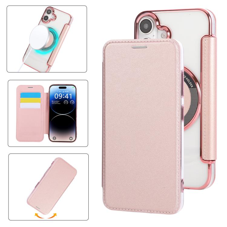 Capa para Telemóvel em Pele Vegana com Revestimento Magnético Ultra-fino, Para iPhone 16 Pro, Para iPhone 16 Plus, Para iPhone 16, Para iPhone 15 Pro Max, Para iPhone 15 Pro, Para iPhone 15 Plus / 14 Plus