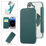 Capa para Telemóvel em Pele Vegana com Revestimento Magnético Ultra-fino, Para iPhone 16 Pro, Para iPhone 16 Plus, Para iPhone 16, Para iPhone 15 Pro Max, Para iPhone 15 Pro, Para iPhone 15 Plus / 14 Plus