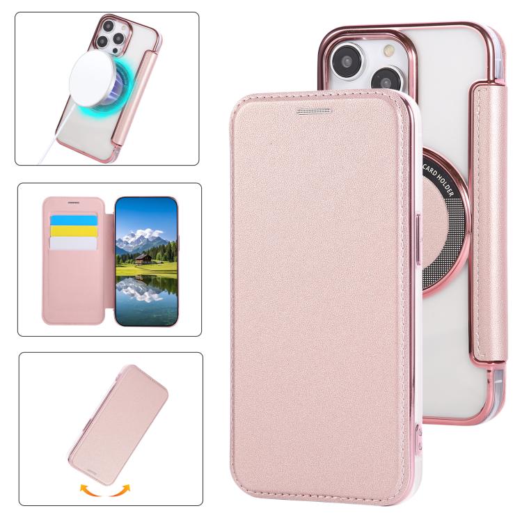 Capa para Telemóvel em Pele Vegana com Revestimento Magnético Ultra-fino, Para iPhone 16 Pro, Para iPhone 16 Plus, Para iPhone 16, Para iPhone 15 Pro Max, Para iPhone 15 Pro, Para iPhone 15 Plus / 14 Plus