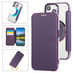 Capa para Telemóvel em Pele Vegana com Revestimento Magnético Ultra-fino, Para iPhone 16 Pro, Para iPhone 16 Plus, Para iPhone 16, Para iPhone 15 Pro Max, Para iPhone 15 Pro, Para iPhone 15 Plus / 14 Plus