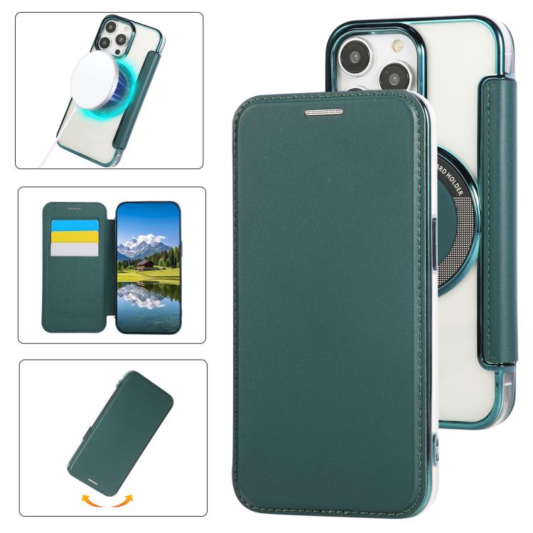 Capa para Telemóvel em Pele Vegana com Revestimento Magnético Ultra-fino, Para iPhone 16 Pro, Para iPhone 16 Plus, Para iPhone 16, Para iPhone 15 Pro Max, Para iPhone 15 Pro, Para iPhone 15 Plus / 14 Plus