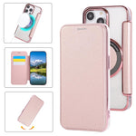 Capa para Telemóvel em Pele Vegana com Revestimento Magnético Ultra-fino, Para iPhone 16 Pro, Para iPhone 16 Plus, Para iPhone 16, Para iPhone 15 Pro Max, Para iPhone 15 Pro, Para iPhone 15 Plus / 14 Plus