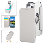 Capa para Telemóvel em Pele Vegana com Revestimento Magnético Ultra-fino, Para iPhone 16 Pro, Para iPhone 16 Plus, Para iPhone 16, Para iPhone 15 Pro Max, Para iPhone 15 Pro, Para iPhone 15 Plus / 14 Plus