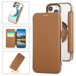 Capa para Telemóvel em Pele Vegana com Revestimento Magnético Ultra-fino, Para iPhone 16 Pro, Para iPhone 16 Plus, Para iPhone 16, Para iPhone 15 Pro Max, Para iPhone 15 Pro, Para iPhone 15 Plus / 14 Plus
