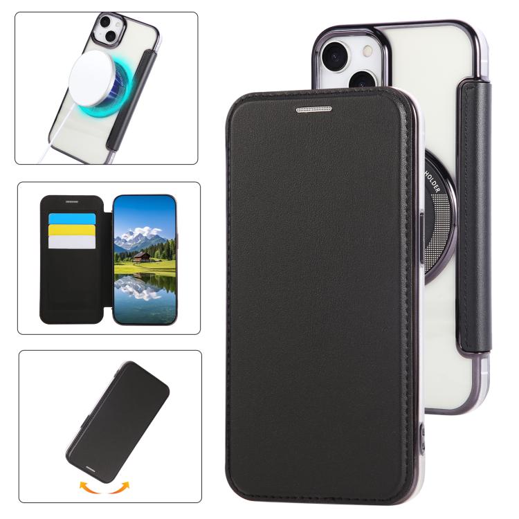Capa para Telemóvel em Pele Vegana com Revestimento Magnético Ultra-fino, Para iPhone 15, Para iPhone 14 / 13, Para iPhone 14 Pro, Para iPhone 14 Pro Max, Para iPhone 13 Pro Max, Para iPhone 13 Pro