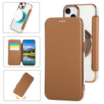 Capa para Telemóvel em Pele Vegana com Revestimento Magnético Ultra-fino, Para iPhone 15, Para iPhone 14 / 13, Para iPhone 14 Pro, Para iPhone 14 Pro Max, Para iPhone 13 Pro Max, Para iPhone 13 Pro