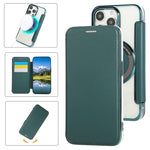 Capa para Telemóvel em Pele Vegana com Revestimento Magnético Ultra-fino, Para iPhone 15, Para iPhone 14 / 13, Para iPhone 14 Pro, Para iPhone 14 Pro Max, Para iPhone 13 Pro Max, Para iPhone 13 Pro