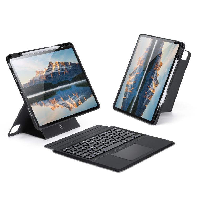 Capa de tablet em pele vegana com teclado magnético retroiluminado DUX DUCIS DK Series, Para iPad Pro 13 2025 / 2024, Para iPad Pro 11 2025 / 2024, Para iPad 2025 / 2022, Para iPad Air 11 2025 / 2024, Para iPad Air 13 2025 / 2024