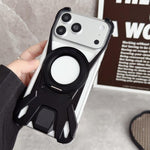 Capa de Telemóvel Magnética com Suporte Rotativo 360 sem Moldura em Metal de Carro de Corrida, Para iPhone 17 Pro Max, Para iPhone 17 Pro