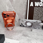 Capa de Telemóvel Magnética com Suporte Rotativo 360 sem Moldura em Metal de Carro de Corrida, Para iPhone 17 Pro Max, Para iPhone 17 Pro