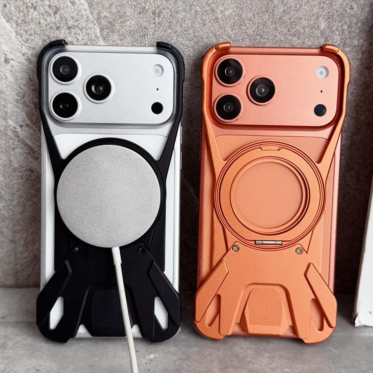 Capa de Telemóvel Magnética com Suporte Rotativo 360 sem Moldura em Metal de Carro de Corrida, Para iPhone 17 Pro Max, Para iPhone 17 Pro